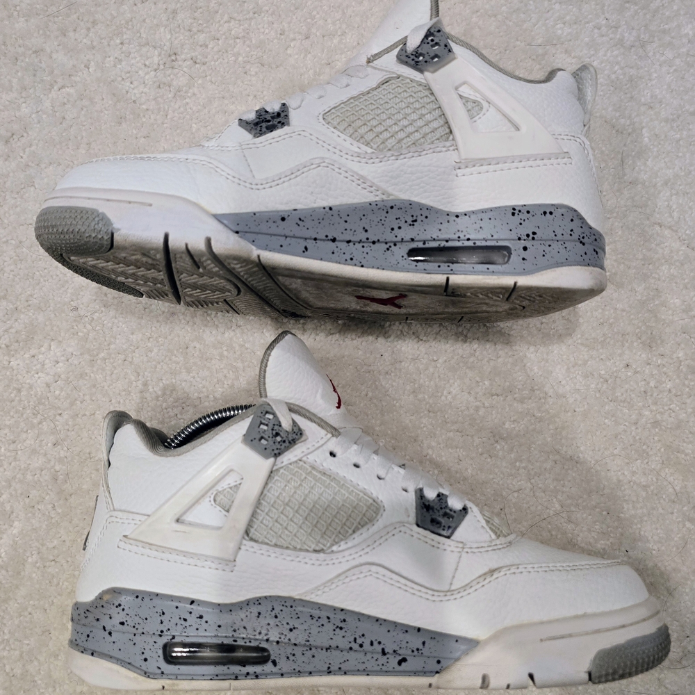 White and Gray Sneakers with Red Accent - Picture 4 of 8
